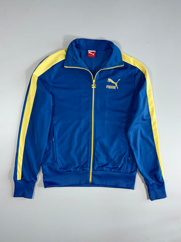 Puma T7 Archive Logo Track Jacket – Royal Blue/Yellow (S)
