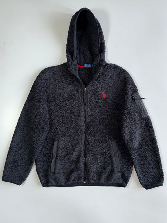 Polo Ralph Lauren Sherpa Fleece Full-Zip Hooded Jacket with QR (XL)