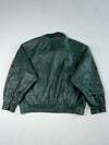 Vintage Rotary Group Dark Green Leather Oversized Bomber Jacket (XL/2XL)