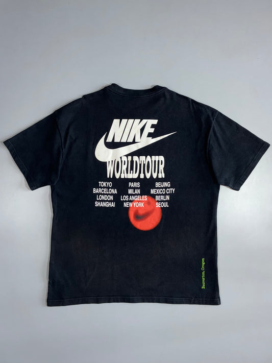 Nike Sportswear Double Swoosh Logo Tee | The Nike Tee | Faded Black (L)
