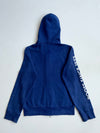 Vintage Roots Navy Blue Dragon Graphic Zip-Up Hoodie (S)