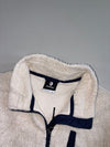 Black Yak Cream Sherpa Fleece Zip Jacket with Navy Trim (L)