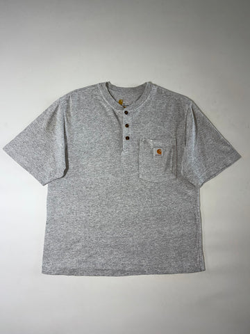 Carhartt Original Fit Heather Grey Pocket Henley T-Shirt (M/S)