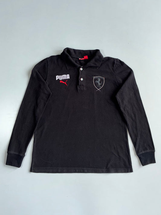 Puma x Ferrari Black Long Sleeve Polo Shirt | Scuderia Ferrari Collection (S)