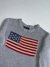 Polo Ralph Lauren Hand-Knit American Flag Sweater – Heather Grey (XS)