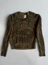 Vintage Polo Ralph Lauren Olive Cable Knit Sweater (S/M)