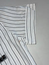 Endeson White Striped Short Sleeve Shirt – Rockstar Silhouette Print (M)