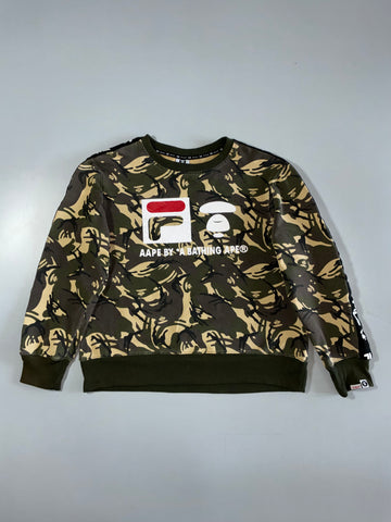 AAPE by A Bathing Ape x FILA Camo Crewneck (M)