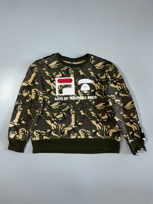 AAPE by A Bathing Ape x FILA Camo Crewneck (M)