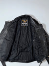 Vintage Black Lace-Up Leather Biker Jacket  L