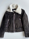 Marc O’Polo Denim | Shearling Collar Leather Jacket Black women’s (M)