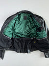 Vintage Belted Green-Lined Leather Biker Jacket (L)