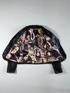 Pil's | Black Leather Blazer – Printed Satin Lining women’s (XXS)