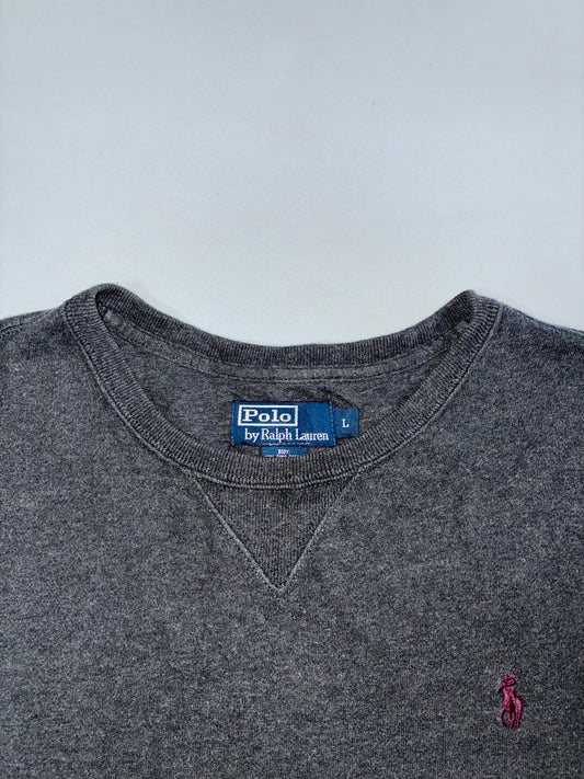Polo Ralph Lauren Charcoal Grey Crewneck Sweatshirt | Classic Pony Logo(XL)