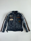 Urban Limited Edition Patchwork Leather Racing Jacket Padded  (L)