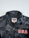 Vintage USA Flag Leather Racing Jacket (2XL/3XL)