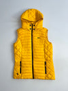 Marikoo Yellow Quilted Hooded Puffer Vest (S)