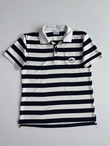 Lacoste Striped Regular Fit Polo Shirt Black White (M)