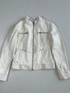 Vintage Heeli White Leather Racer Jacket (S)