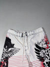 What brand are the white and red skull print board shorts (W:34) (L:24)
