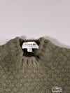 Lacoste Olive Green Honeycomb Textured Wool Knit Sweater – Classic Fit – (S)
