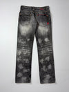 Oni Arai Black Acid Wash Paint Splatter Denim Jeans (W:33) (L:43.5)