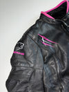 Bering “Queen” Black & Pink Leather Moto Jacket (WT7) Padded (Women’s) (XL)