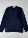 The North Face Waffle Knit Zip-Pocket Sweatshirt – Navy (S)