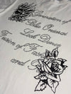 Oniarai Original  Rhinestone Floral & Dragon Graphic Long Sleeve Tee – White (M)