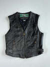 Vintage Hein Gericke Classic Gear Black Leather Biker Vest (S)