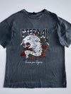 New Look “Eternal World Tour” Leopard Rose Graphic Acid Wash Oversized T-Shirt Grey (XL)