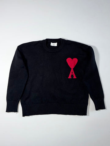 Ami Paris Ami de Coeur Heart Logo Crewneck Sweater – | (L)