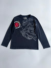 Big Train Osaka Japanese Dragon & Crane Graphic Long Sleeve Tee Black (XL)
