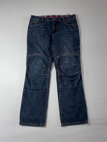 Richa Biker Panel Washed Blue Denim Jeans Knee Paded (W:36) (L:41)