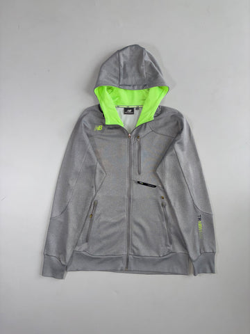 New Balance TRN Grey Neon Green Full Zip Hoodie (S/M)