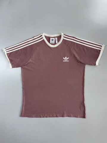 Adidas Originals | 3-Stripes Ringer Tee | Mauve/Cream (L)