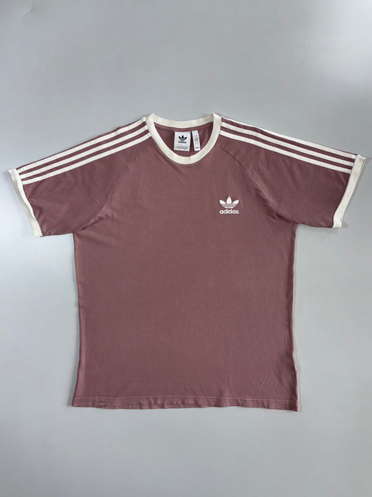 Adidas Originals | 3-Stripes Ringer Tee | Mauve/Cream (L)