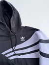 Adidas Originals Colorblock Hoodie | Black & Grey 3-Stripe Panel (M)