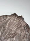 Review  Leather Moto Jacket – Grey/Taupe (XS)