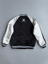 Reversible Varsity Bomber Jacket | Black & White King Embroidery (M)