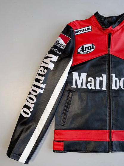 !                          Ultra Premium Marlboro Brand New Leather Racing Jacket (S/M)