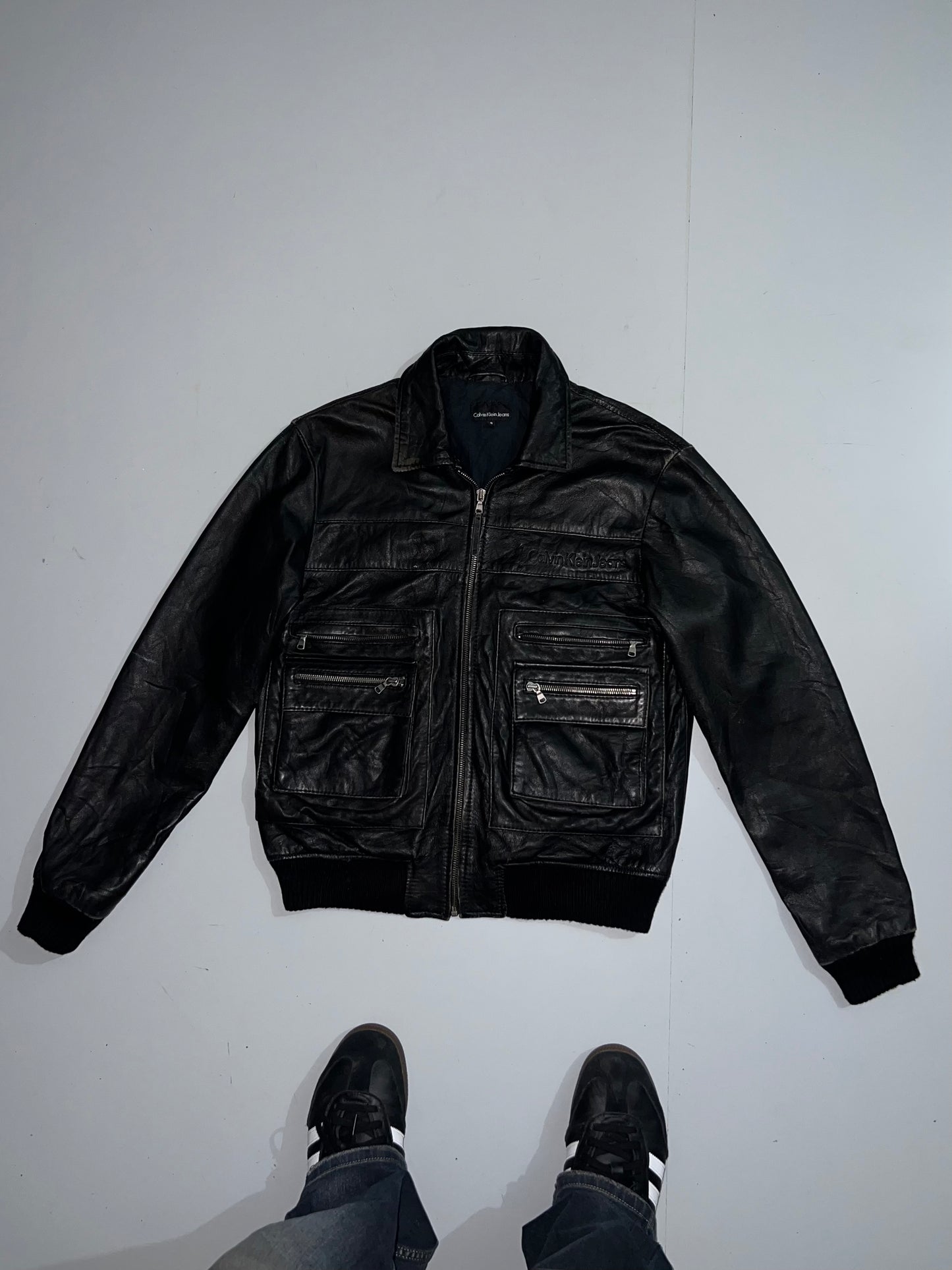 !                 Calvin Klein Original Leather Jacket (RARE) (S/M)