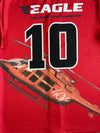 Kamazu Screaming Eagles #10 Vintage Baseball Jersey Button-Up Red Canadian Made (XL)
