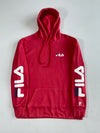 Fila Red Sleeve Spellout Pullover Hoodie (L)