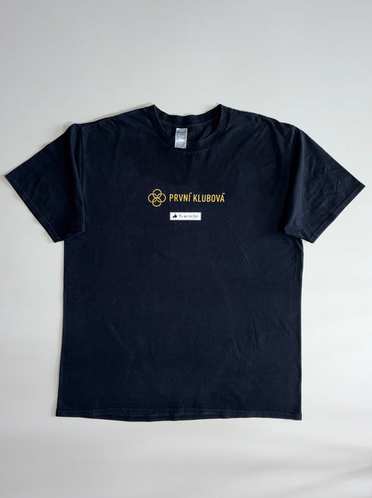 První Klubová” Facebook Like Graphic T-Shirt – Black (2XL)