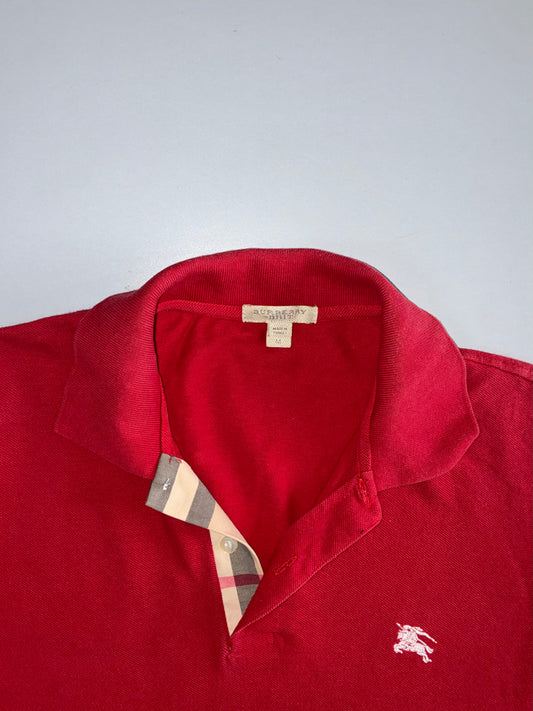 Burberry Brit | Nova Check Placket Polo | Red (L)