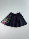 Y2K Ed Hardy Black Rhinestone Tattoo Flare Mini Skirt (L:17) (W :26)