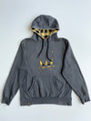 Y2K Dada Skate Team Supreme Crown Logo Hoodie with Buffalo Plaid Hood(XL)