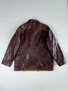Vintage Burgundy Leather Four-Pocket Field Jacket (2XL)