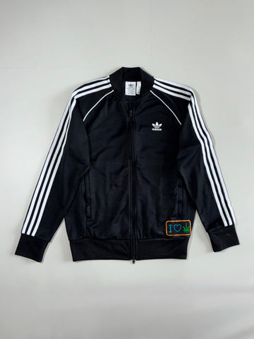 Adidas Originals SST Primeblue Black Track Jacket with Custom Patch (M)